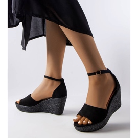 Sandali con zeppa neri di Allis nero 1