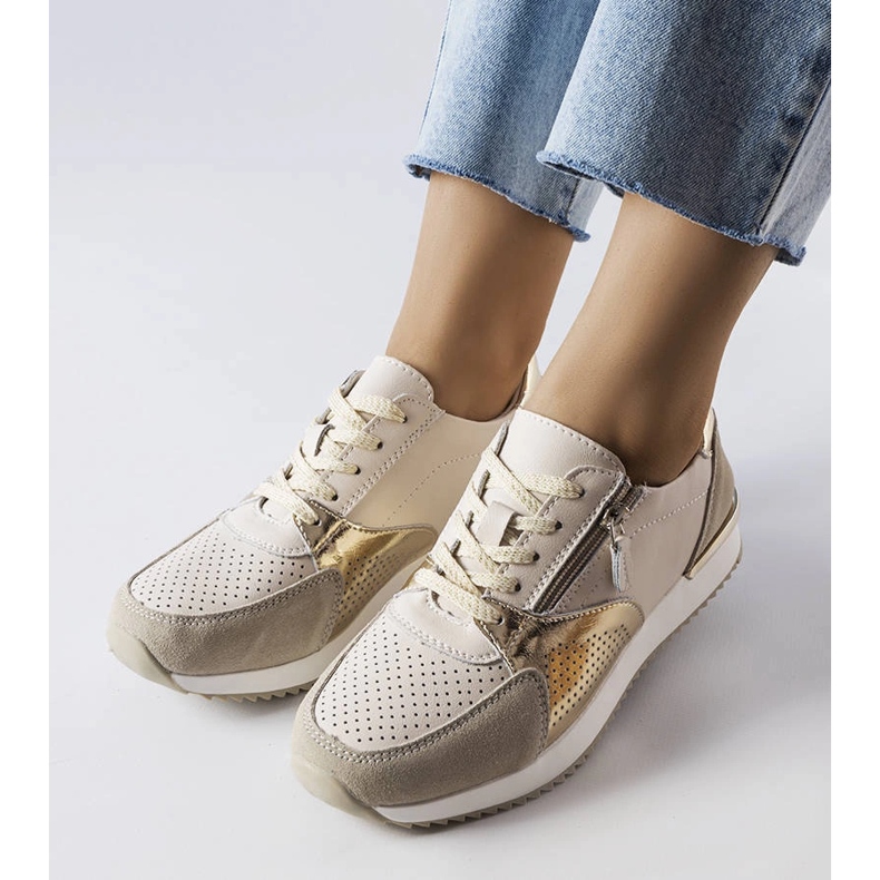 Goodin Scarpe in pelle traforata beige di Galileo 1