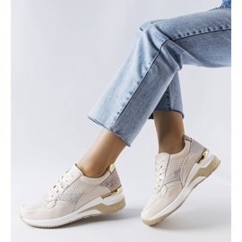 Goodin Sneakers traforate beige di Manfrin 1