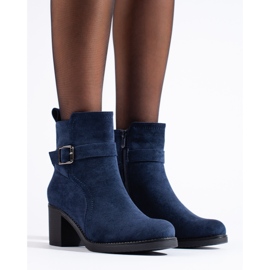 Stivaletti in pelle scamosciata blu navy di Shelovet 1