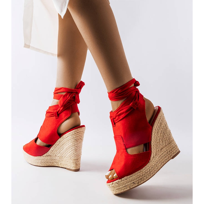 Sandali con zeppa rossi di Baader rosso 1