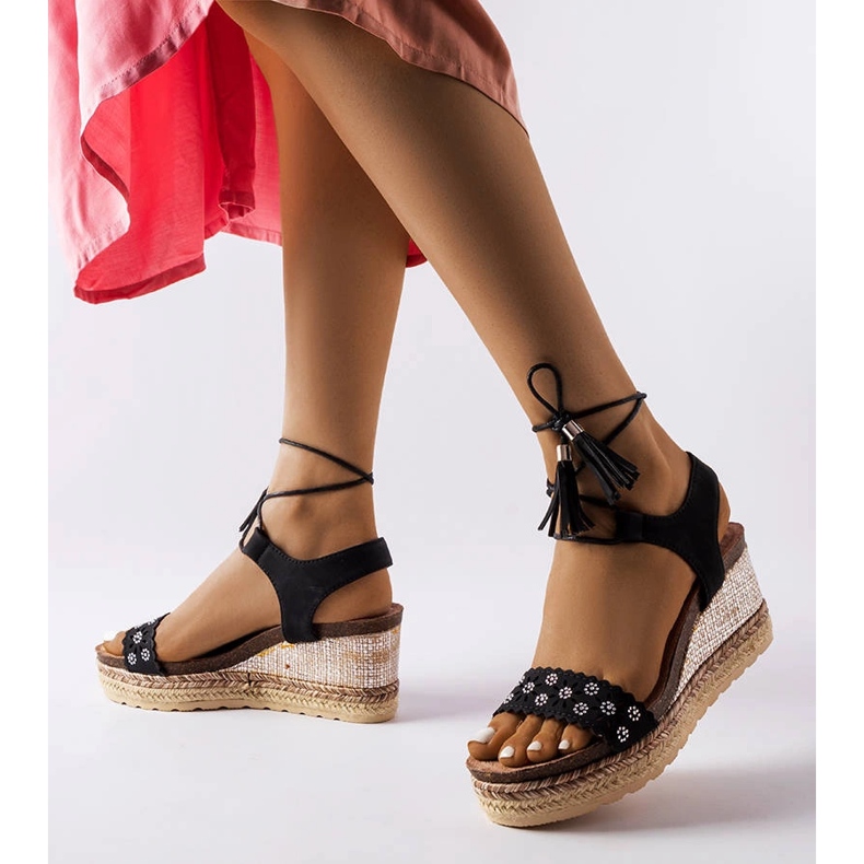 Espadrillas Tahoe con zeppa nere nero 1