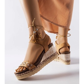 Espadrillas con zeppa color caramello Tahoe beige 1