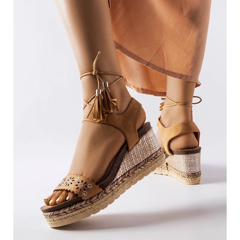 Espadrillas con zeppa color caramello Tahoe beige 1