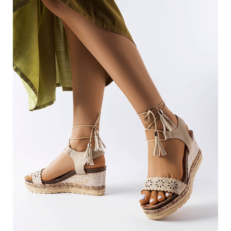 Espadrillas beige con zeppa di Tahoe 1