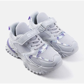 Sneakers grigie per bambini con velcro di Robillard grigio 1