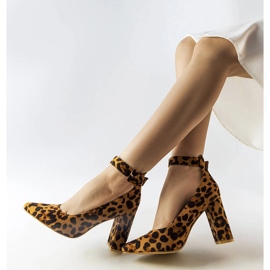 Inna Décolleté con stampa leopardata di Achen marrone 1