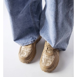 Chunky sneakers beige scuro 1