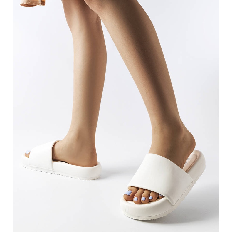 Pantofole con plateau Franco bianche bianco 2