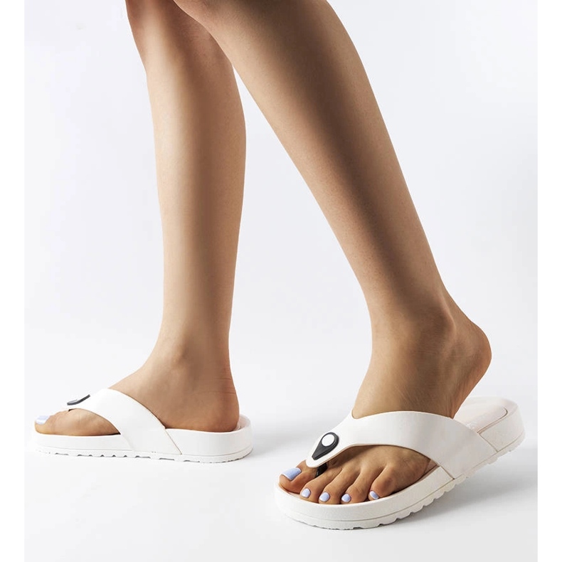 Elide infradito bianche con plateau bianco 2