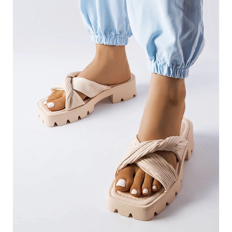 Ciabatte suola trattore beige Dubé 1