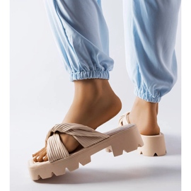 Ciabatte suola trattore beige Dubé 2