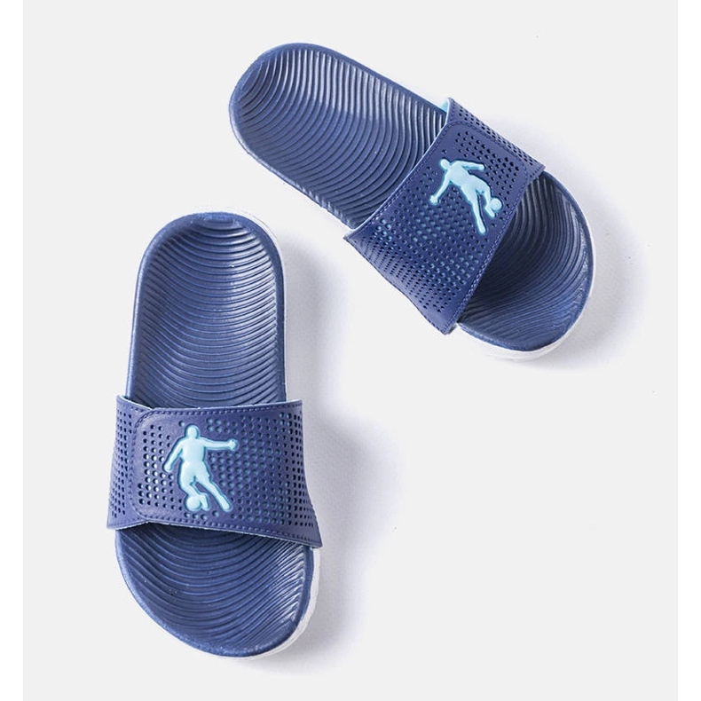 Pantofole in gomma bianche e blu di Atene 1