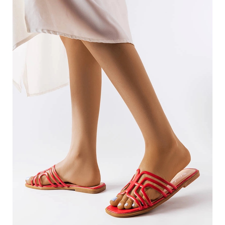 Pantofole Gandy rosse da donna rosso 2