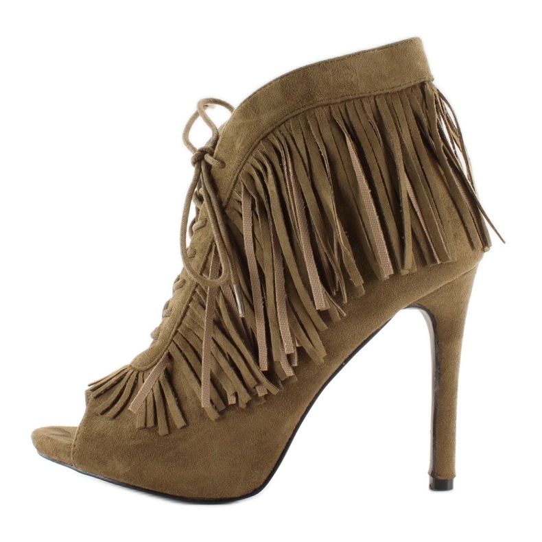 Stivali stringati aperti, stile boho 11015 Verde 2