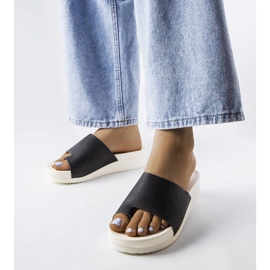 Sandali neri con zeppa del Monferrato nero 1