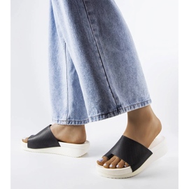 Sandali neri con zeppa del Monferrato nero 2