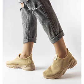 Sneakers in tessuto beige scuro di Aaron 1