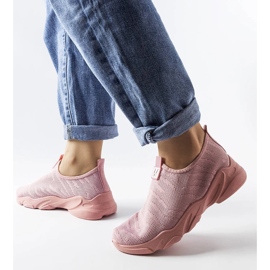 Sneakers in tessuto rosa di Aaron 1