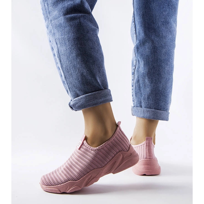 Sneaker senza lacci di colore rosa di Azalee 1