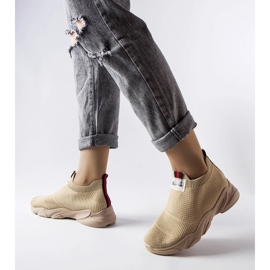 Sneaker senza lacci beige scuro di Greco 1