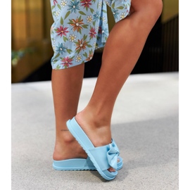 Ciabatte blu con fiocco di Servigliano 2