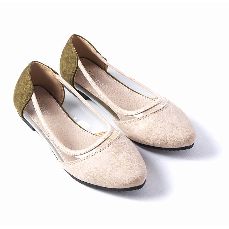 Ballerine Kortes in camoscio beige per bambini 1