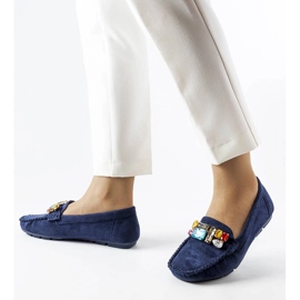 Mocassini blu navy con soletta in pelle di Bertrand 1