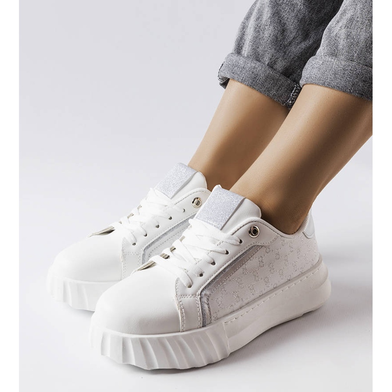 Sneakers bianche Giuseppe con plateau bianco 1