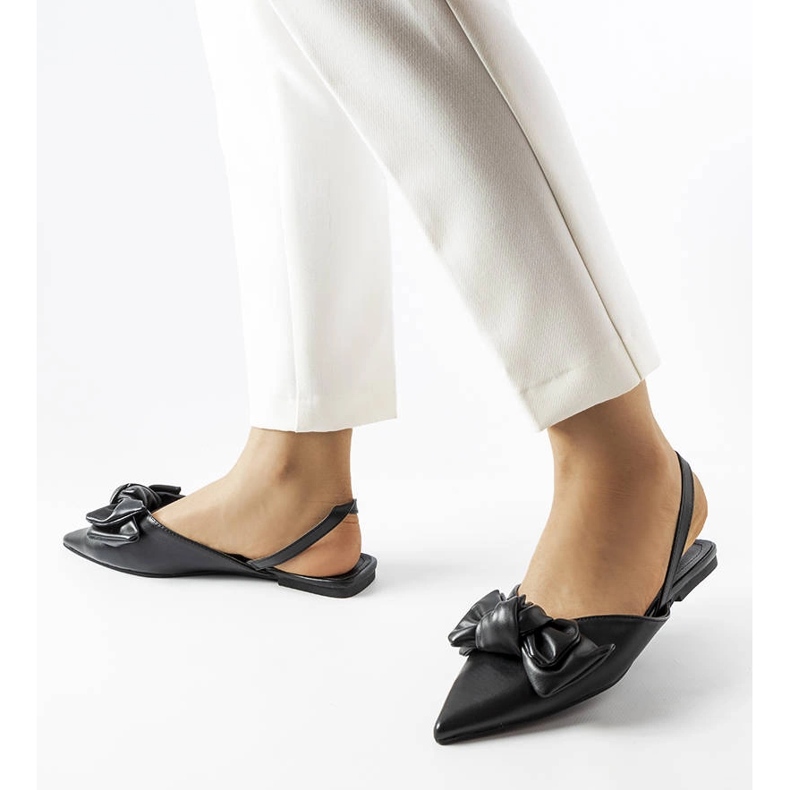 Ballerine nere con tacco aperto Bonarcado nero 1