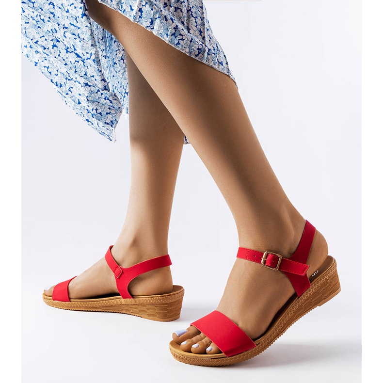 Sandali con zeppa rossi di Loggia rosso 1