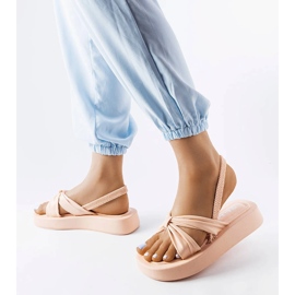 Sandali beige con plateau di Montagna 2