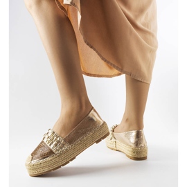 Espadrillas dorate con zirconi di Lauro d'oro 1