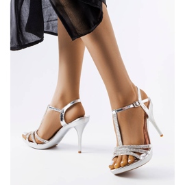 Sandali Brigida argento decorati con zirconi 1