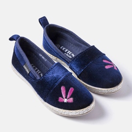 Ballerine in velluto blu navy di Patria 1