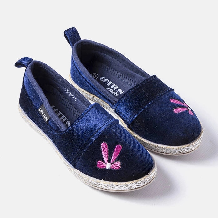 Ballerine in velluto blu navy di Patria 1