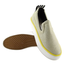 Slip-on iridescente con cinturino sul tallone W-3004 Gold d'oro 2