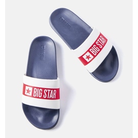 Ciabatte bianche e blu scuro di Big Star LL174455 bianco 1