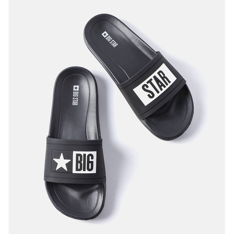 Pantofole nere da uomo Big Star DD174699 nero 1