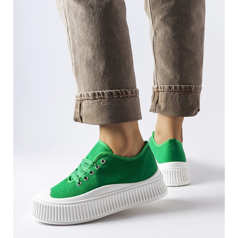 Sneaker Rina con plateau verde 1