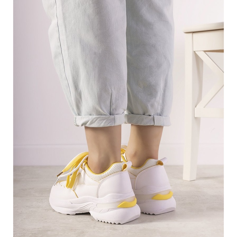 Sneakers bianche con inserti Splitters gialli bianco giallo 1