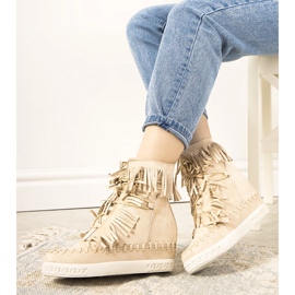 Sneakers con zeppa Dias beige 1