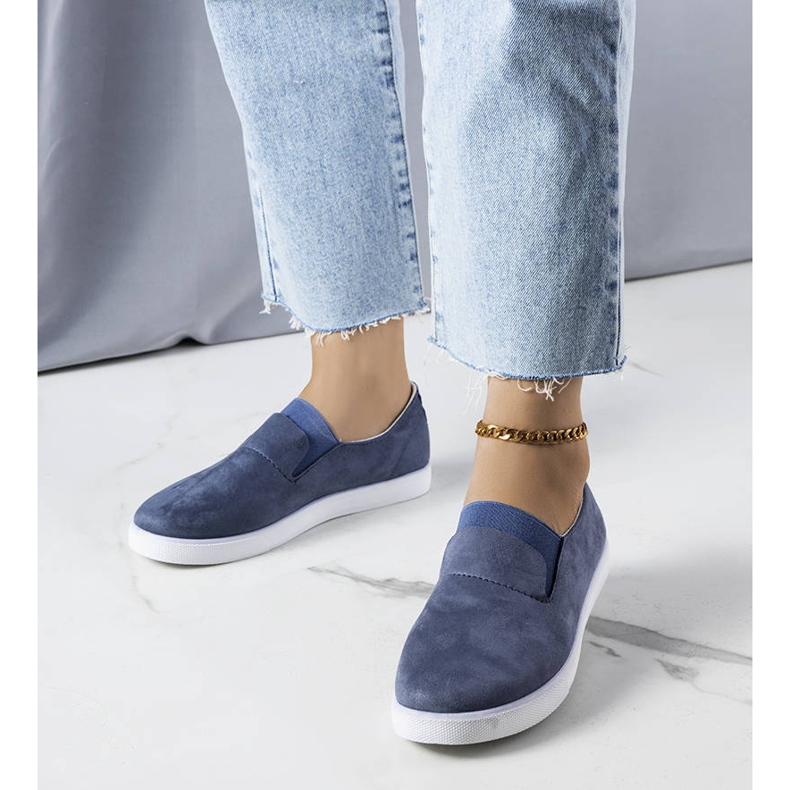 PA1 Sneaker in ecopelle scamosciata blu di Jamal 1