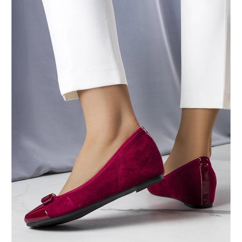 Ballerine bordeaux con zeppa indoor di Cailot rosso 1