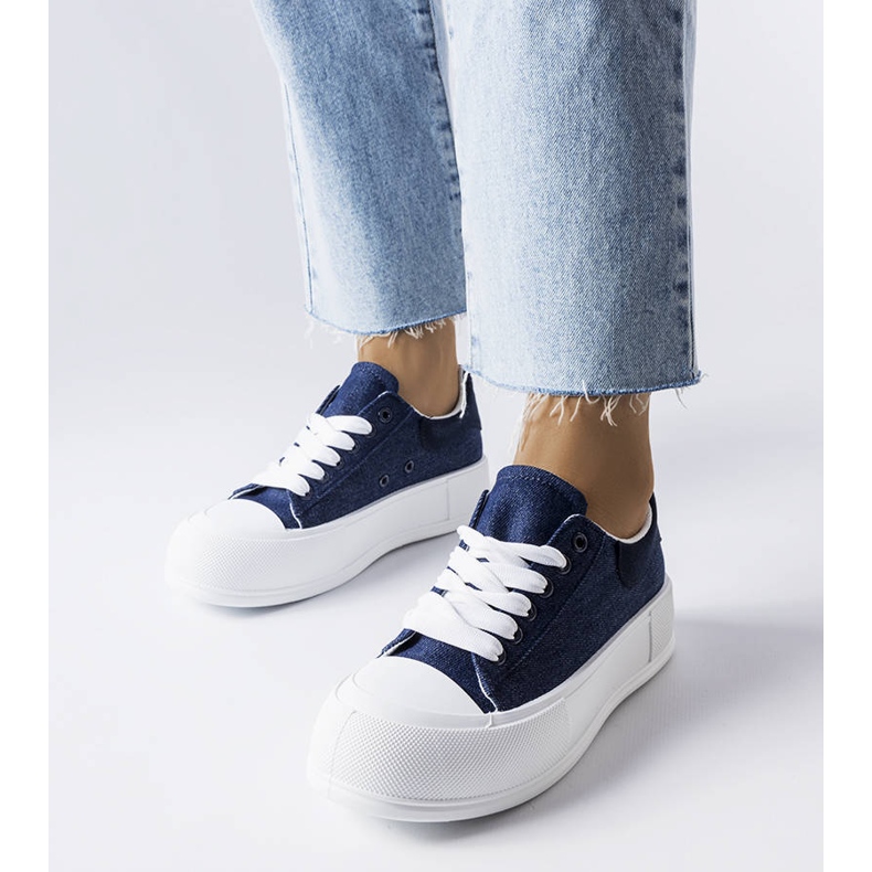 Sneakers con plateau blu navy di Josseaume 2