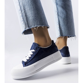 Sneakers con plateau blu navy di Josseaume 1