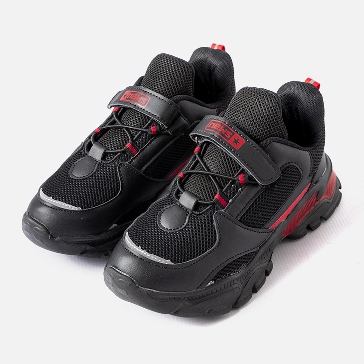 News Sneakers Blanchefle con velcro nere e rosse nero 1