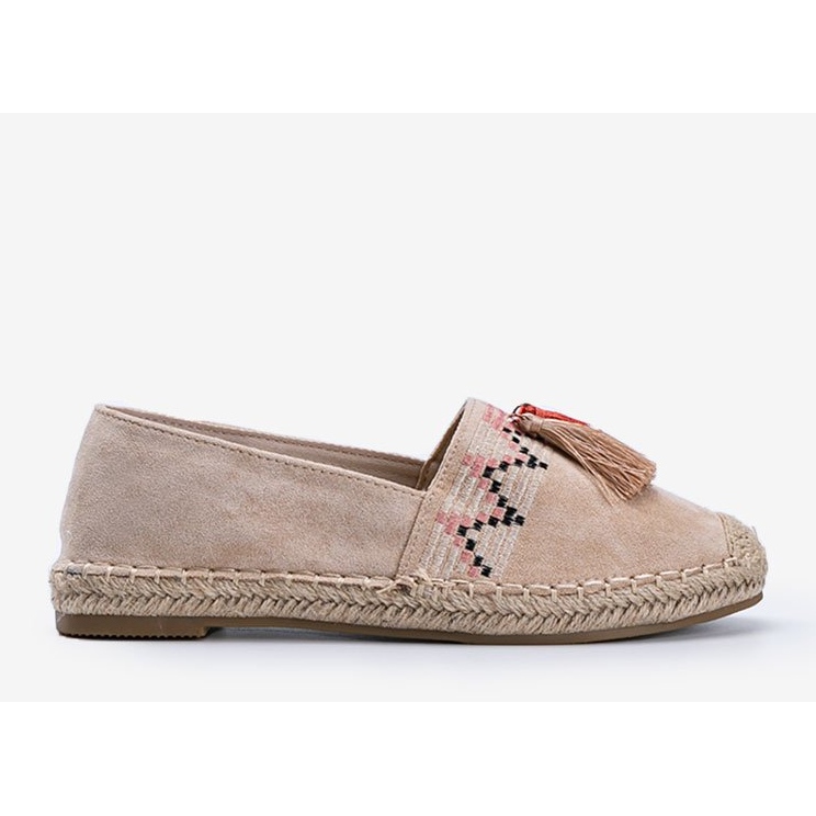 Espadrillas beige con frange Alyana 1