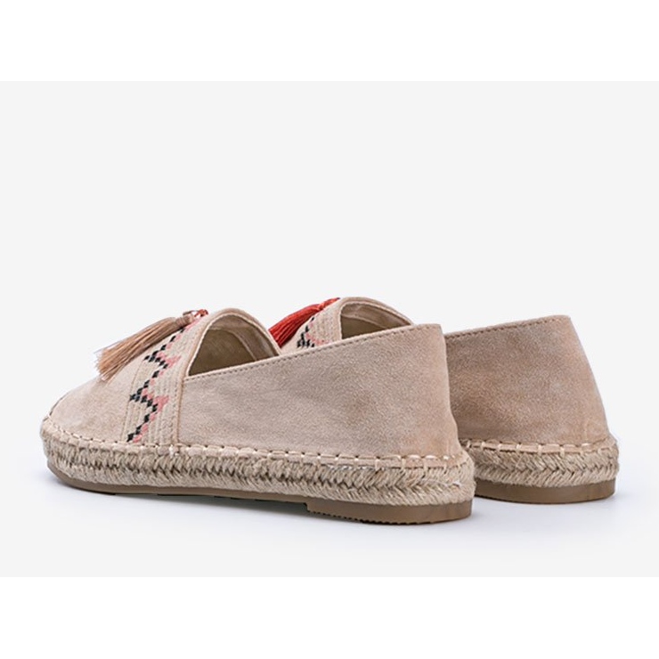 Espadrillas beige con frange Alyana 2