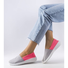 Inna Sneakers senza lacci rosa e grigie di Winding grigio 1